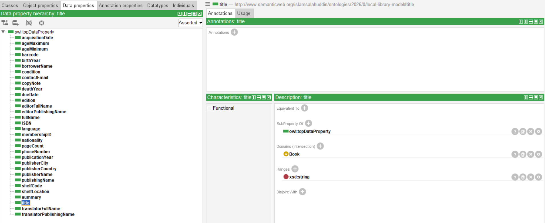 Example Data Properties